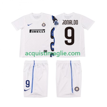 Divisa di Calcio Inter Milan Ronaldo 9 2010 2011 Retro Bambino Trasferta